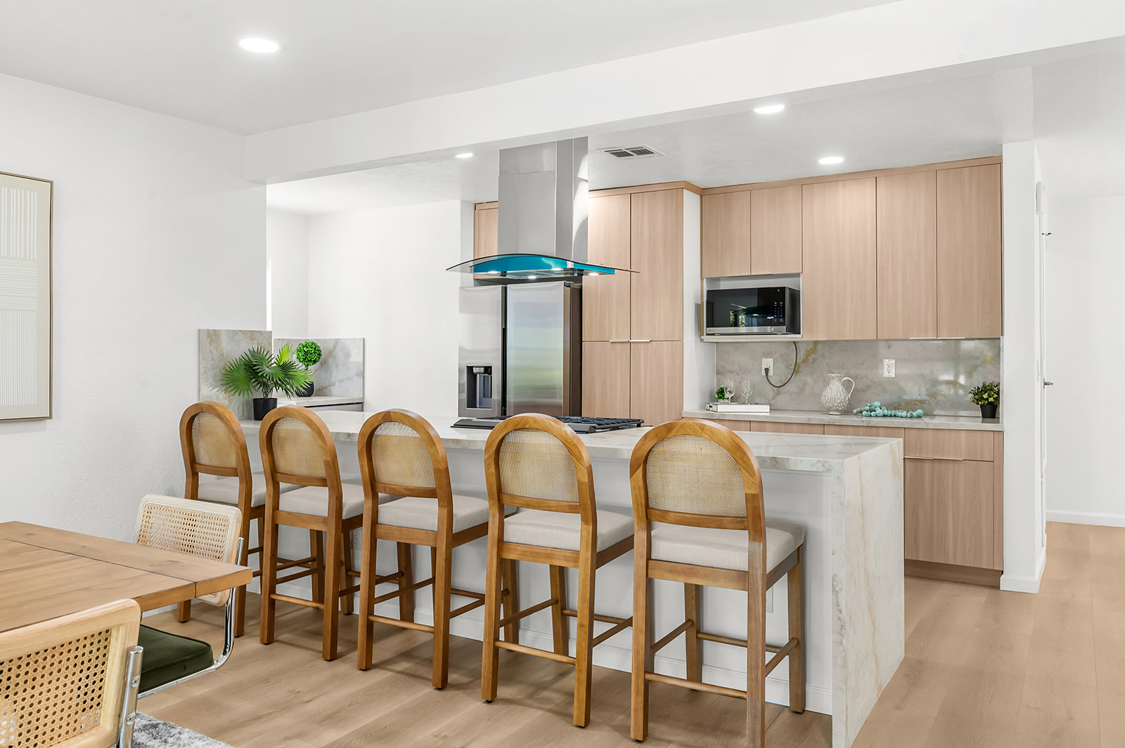 European-design kitchen with bar seating